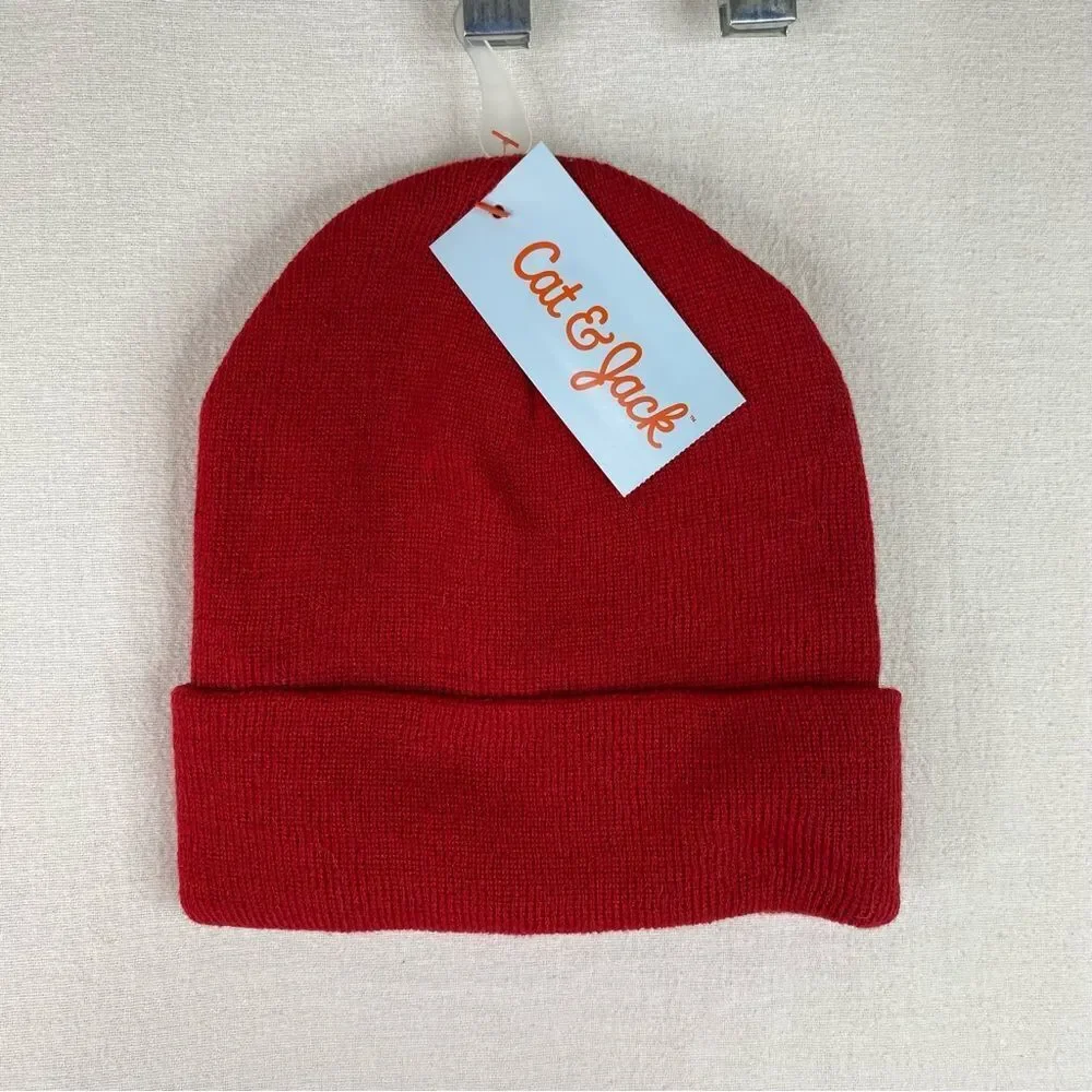 5/$25 Cat & Jack Red Winter Sock Hat OSFM Unisex NWT